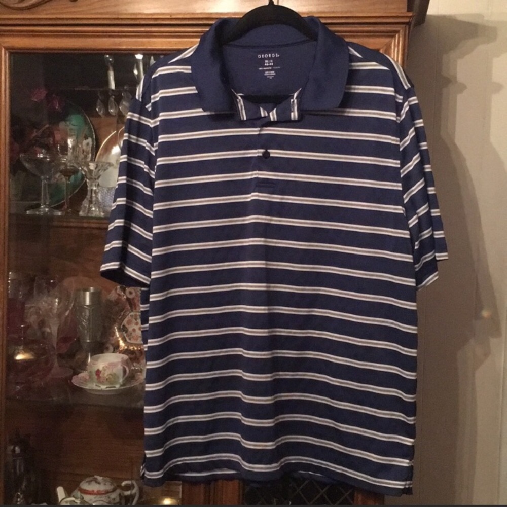 NWOT. Blue/white/gray polo styled shirt